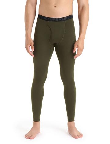 Legginsy Icebreaker Merino 200 Oasis with Fly Męskie Oliwkowe | PL 1816LISH